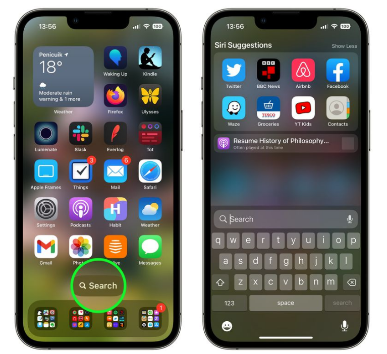 嘉荫苹果手机维修分享升级到 iOS 16 后，如何删除主屏幕上的搜索按钮 